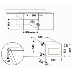 Micro-ondes Encastrable - WHIRLPOOL AMW423IX - Gris - 22L - 37 Cm X 18.7 Cm -VIDAXL || Bosch || Whirlpool Soldes 67241327 2