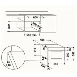 Micro-ondes Encastrable - WHIRLPOOL AMW423IX - Gris - 22L - 37 Cm X 18.7 Cm -VIDAXL || Bosch || Whirlpool Soldes 67241327 3