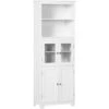 HOMCOM Armoire De Cuisine Multi-rangements 4 Portes Avec étagères 2 Niches Grand Plateau MDF Blanc -VIDAXL || Bosch || Whirlpool Soldes 67360730 1
