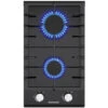 Plaque De Cuisson à Gaz 2 Foyers, Encastrable, Gaz Naturel/Propane, Verre Noir, 4200W Thermomate GHBG302