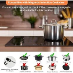 Karinear Plaque Induction 3 Foyer, Plaque De Cuisson Induction Encastrable, Plaque à Induction Avec Commande Tactile, Fonction Boost, Minuteur, Verrouillage D'enfant, Fil Dur, Pas De Prise, 5200W, Noi -VIDAXL || Bosch || Whirlpool Soldes 68954308 5