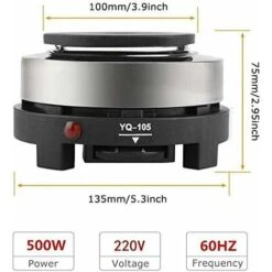 220V 500W Mini Plaque De Cuisson électrique, Portable Plaques De Cuisson Chauffant, Réchauffeur De Plaque De Chauffage De Poêle électrique, Portable Mini Domestique Pour Bureau, Cuisine (prise EU) Lef -VIDAXL || Bosch || Whirlpool Soldes 69550659 5