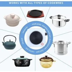 Plaque électrique 1 Feu, 500W Portable Plaque De Cuisson Chauffante, Peut être Chauffé Rapidement, Contrôlé Par Thermostat Cuisson, La Friture Conservation Des Aliments, Cuisine, Blanc Lefou -VIDAXL || Bosch || Whirlpool Soldes 69550818 3