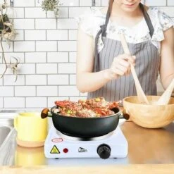 Plaque électrique 1 Feu, 500W Portable Plaque De Cuisson Chauffante, Peut être Chauffé Rapidement, Contrôlé Par Thermostat Cuisson, La Friture Conservation Des Aliments, Cuisine, Blanc Lefou -VIDAXL || Bosch || Whirlpool Soldes 69550818 4