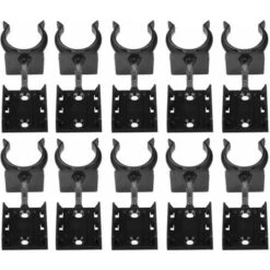 10x Clip De Plinthe Avec Base à Visser En Plastique Noir Ø 26mm Pied Meuble Cuisine Salle De Bain Fixation