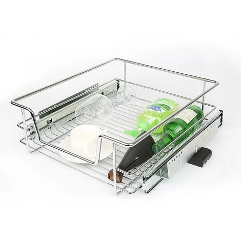 Panier En Treillis Métallique Argenté 1 Pcs Panier De Rangement à Tiroir Coulissant (avec Guide De 41 Cm Monté Sur Le Côté Du Meuble) 7 Panier En Treillis Métallique Argenté 1 Pcs Panier De Rangement à Tiroir Coulissant (avec Guide De 41 Cm Monté Sur Le Côté Du Meuble) – Image 5