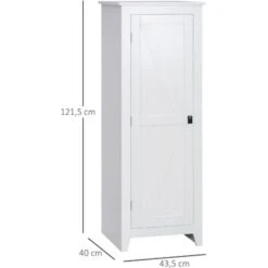 HOMCOM Armoire De Cuisine Style Campagne Chic 1 Porte 3 étagères Réglables - Dim. 43L X 40l X 121H Cm - MDF Blanc -VIDAXL || Bosch || Whirlpool Soldes 71059950 3