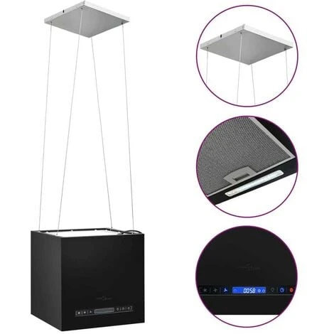 Hommoo Hotte Suspendue à LCD Tactile 37 Cm Acier Enduit De Poudre 4 Hommoo Hotte Suspendue à LCD Tactile 37 Cm Acier Enduit De Poudre – Image 2