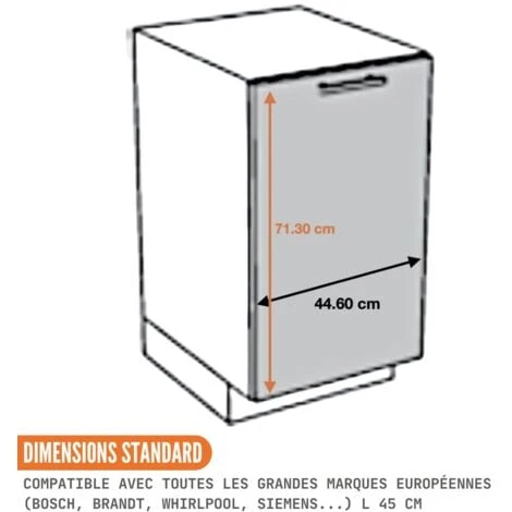 Façade Pour Lave-vaisselle Tout Intégrable Bellissi Chene L 45 Cm Type De Poignee: Porte Avec Poignée Apparente - Couleur: Décor Chêne Brut 4 Façade Pour Lave-vaisselle Tout Intégrable Bellissi Chene L 45 Cm Type De Poignee: Porte Avec Poignée Apparente - Couleur: Décor Chêne Brut – Image 2