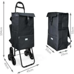 Chariot De Course Pliable Avec Sac Isotherme Monte Escalier Noir -VIDAXL || Bosch || Whirlpool Soldes 72635038 4