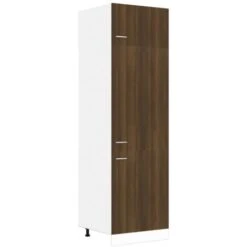 Armoire à Réfrigérateur Chêne Marron 60x57x207 Cm Bois VidaXL