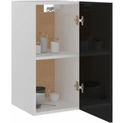 Armoire Suspendue Noir Brillant 29,5x31x60 Cm Aggloméré -VIDAXL || Bosch || Whirlpool Soldes 73771527 4