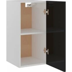 Armoire Suspendue Noir Brillant 29,5x31x60 Cm Aggloméré -VIDAXL || Bosch || Whirlpool Soldes 73771527 5