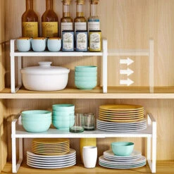 Organiseur Placard Extensible En Métal Étagères à Épices Pour Rangement Cuisine Economiser D'espace 36-60*21*18cm Blanc -VIDAXL || Bosch || Whirlpool Soldes 74064107 4