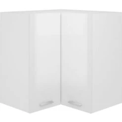 Armoire D'angle Suspendue | Armoire De Cuisine Meuble Haut Cuisine Blanc Brillant 57x57x60 Cm Aggloméré 10152