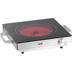 Jago® Plaque De Cuisson - Portable, Infrarouge, 2000 W, Ø 20 Cm, Acier Inoxydable Et Vitrocéramique - Plaque Chauffante Électrique, Réchaud, Table De Cuisson -VIDAXL || Bosch || Whirlpool Soldes 74549908 5
