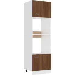 Armoire à Micro-ondes Chêne Marron 60x57x207 Cm VidaXL