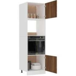 Armoire à Micro-ondes Chêne Marron 60x57x207 Cm VidaXL -VIDAXL || Bosch || Whirlpool Soldes 74850181 4