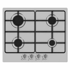 Table De Cuisson 4 Foyers Gaz – Inox – L 58xl 51xH 5cm – Allumage Automatique – Sécurité Thermocouple – Poids 8,2 Kg – 6800W - HUDSON