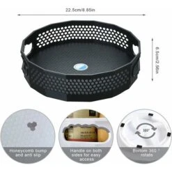 Plateau Tournant, Rangement épices Ournant En Plastique Pour épices Condiments Rangement De Cuisine, Plateau Tournant Placard Cuisine, Plateau Tournant Epices 22.56.5cm (noir) -VIDAXL || Bosch || Whirlpool Soldes 76486762 3