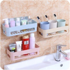 1 Pcs Salle De Bains Étagère Organisateur Toilette Adhésif Shampooing Gel Panier De Rangement Décoratif Salle De Bains Coin Douche Rack Rack Accessoires Couleur Aléatoire (Style Rectangulaire) -VIDAXL || Bosch || Whirlpool Soldes 77260265 4