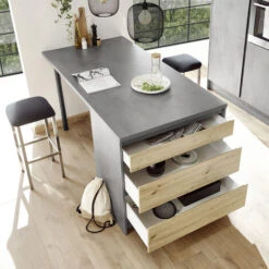 Meuble De Cuisine, Ilot De Cuisine En MDF Coloris Anthracite/Chêne Artisan - Longueur 180 X Hauteur 90 X Profondeur 90 Cm -PEGANE- 8 Meuble De Cuisine, Ilot De Cuisine En MDF Coloris Anthracite/Chêne Artisan - Longueur 180 X Hauteur 90 X Profondeur 90 Cm -PEGANE- -VIDAXL || Bosch || Whirlpool Soldes 77788731 3