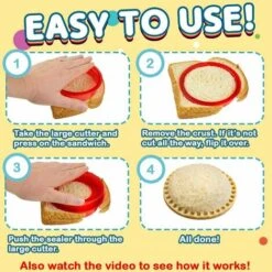 Coupe-sandwich Et Scellant - Machine à Sandwich à Coque - Couper Et Sceller - Idéal Pour Les Boîtes à Lunch Et Les Boîtes à Bento - Déjeuner Pour Garçons Et Filles - Coupe-sandwich Pour Enfants 3 Pièc -VIDAXL || Bosch || Whirlpool Soldes 78531945 5