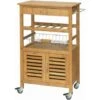 Desserte Cuisine Table Roulante En Bambou Chariot De Cuisine L56xH92xP36cm SoBuy® FKW53-N