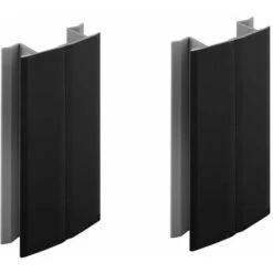 2x Jonction De Plinthe 150mm Noir Mat Multi Angle Angulaire Coin Cuisine Raccord Connecteur Pied De Meuble Profil PVC Plastique Finition