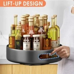 Plateau Tournant,Métal En Acier Tournant Etagere Plateau Tournant Placard Cuisine Pour Cuisine Rangement, Rangement Placard , 25,4 CM, Noir -VIDAXL || Bosch || Whirlpool Soldes 79463878 3