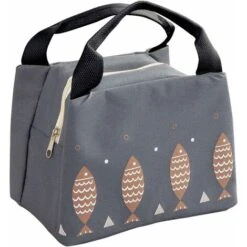 Sac Repas Lunch Bag Sac à Déjeune Sac Isotherme Enfant Insulated Lunch Cooler Sac Fourre-tout Imperméable Pour Hommes Et Femmes 21 X 17 X 15cm (gris Foncé)-1pièce