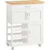 SoBuy FKW45-WN Desserte Chariot De Cuisine De Service Roulant, Meuble Armoire De Rangement Cusine Sur Roulettes -VIDAXL || Bosch || Whirlpool Soldes 8039445 1