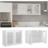 Meuble Haut De Cuisine En Verre Suspendue Blanc Brillant 80x31x60 Cm Aggloméré -VIDAXL || Bosch || Whirlpool Soldes 80970049 1