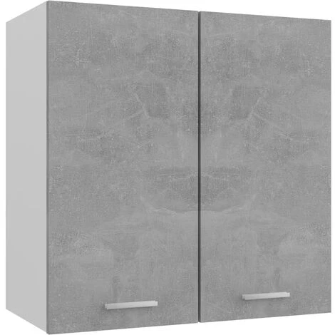 Meuble Haut De Cuisine Suspendue Gris Béton 60x31x60 Cm Aggloméré 3 Meuble Haut De Cuisine Suspendue Gris Béton 60x31x60 Cm Aggloméré