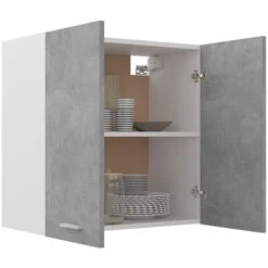 Meuble Haut De Cuisine Suspendue Gris Béton 60x31x60 Cm Aggloméré 10 Meuble Haut De Cuisine Suspendue Gris Béton 60x31x60 Cm Aggloméré -VIDAXL || Bosch || Whirlpool Soldes 80970052 4