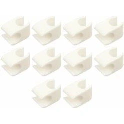 10x Connecteur Croisé De Séparateur De Garde Corps Rond Ø10mm Cuisine Salle De Bain Chambre Rangement Organisateur Rangement Tube Tuyau Crédence Optimisation, PVC Blanc