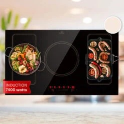 Plaque De Cuisson à Induction - Victoria 5 Flex - Encastrable 7400 W 2 Zones Flex Minuterie - Noir
