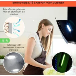 Hotte Aspirante - Klarstein Clara 90 Verre 509 M³/h Touch Lumière D'ambiance - Noir -VIDAXL || Bosch || Whirlpool Soldes 81978060 4