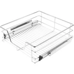 Skecten® Panier De Cuisine En Acier – Rangement Pour Placard, Gain D'Espace Avec Système Coulissant [Pack De 1] KIT Fixations INCLUS - Pour Placard 46 Cm -VIDAXL || Bosch || Whirlpool Soldes 84694101 3