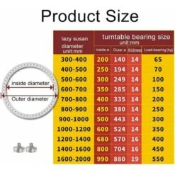Aunrtb Roulement De Plateau Tournant En Métal, Rond Pivotant Base, Rotatifs 360°, Roulements à Billes à Une Rangée, Pour Les Charges Lourdes, ø45cm -VIDAXL || Bosch || Whirlpool Soldes 85914503 5