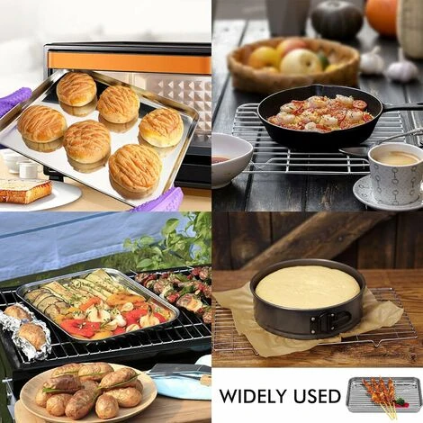 MINKUROW Plaque À Patisserie + Grille De Refroidissement, 26,5 X 20 X 2,5 Cm Plaque De Four Universelle En Acier Inoxydable Plaque De Cuisson Rectangulaire 7 MINKUROW Plaque À Patisserie + Grille De Refroidissement, 26,5 X 20 X 2,5 Cm Plaque De Four Universelle En Acier Inoxydable Plaque De Cuisson Rectangulaire – Image 5