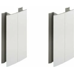 2x Jonction De Plinthe 100mm Blanc Brillant Multi Angle Angulaire Coin Cuisine Raccord Connecteur Pied De Meuble Profil PVC Plastique Finition