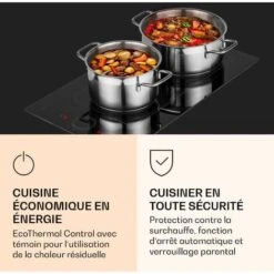 Plaque De Cuisson - Klarstein Victoria Domino - à Induction Encastrable 3500 W - Minuterie - Noir -VIDAXL || Bosch || Whirlpool Soldes 87083847 5