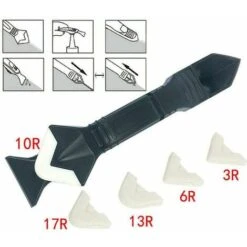 Lisseur Joint Silicone, Outil De Calfeutrage 3 En 1 Lame Acier Inox Kit, Outil De Retrait De Lissage De Finition De Mastic En Joint Silicone Pour Cuisine De Salle De Bain -VIDAXL || Bosch || Whirlpool Soldes 87952081 3