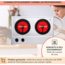 Plaque De Cuisson Double - Klarstein Ramsey - 2400w - 11 Niveaux - Vitrocéramique - Argent -VIDAXL || Bosch || Whirlpool Soldes 88266907 3