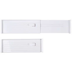 Séparateur Tiroir Réglable En Plastique (lot De 4) – Organisateur De Tiroir Pratique – Aménagement Tiroir Flexible Pour Armoire Et Commode – Blanc