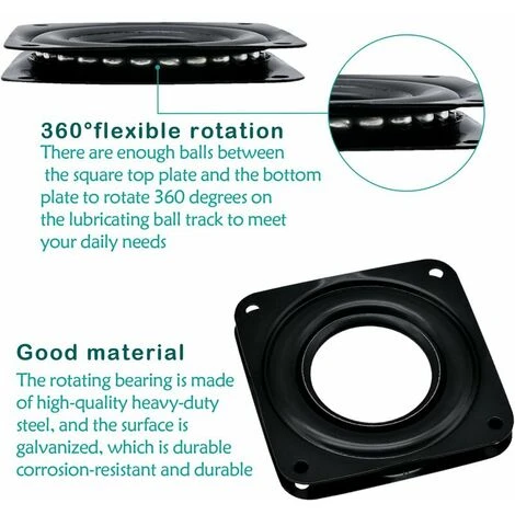 4 Pièces Lazy Plaque Pivotante Métal Plateau Tournant Support Rotatif à 360 Degrés, Pivotante à Roulement à Billes Porteurs Pour Table Chaise Télévision Canapé Chaise 5 4 Pièces Lazy Plaque Pivotante Métal Plateau Tournant Support Rotatif à 360 Degrés, Pivotante à Roulement à Billes Porteurs Pour Table Chaise Télévision Canapé Chaise – Image 3