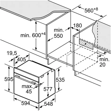 Bosch Elettrodomestici HBG633NB1 Four Encastrable, Verre, Noir 3 Bosch Elettrodomestici HBG633NB1 Four Encastrable, Verre, Noir