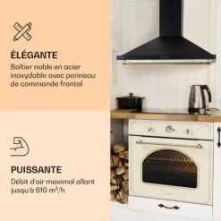 Klarstein Hotte Aspirante Cuisine 9 Cm, Hotte Cheminée Avec Filtres à Charbon, 61m³/h, 165W, Hotte De Cuisine En Acier Inoxydable Avec Recirculation, Panneau De Commande, Eclairage LED, Classe A -VIDAXL || Bosch || Whirlpool Soldes 90506688 4