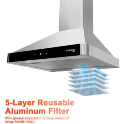 Gasland Chef PR60SS Hotte Aspirante 60cm à Recyclage Hotte Aspirante Silencieuse évacuation D'air 488 M³/h 3 Niveaux Touch Control Montage Mural Hotte Aspirante Avec Filtre Inox Argent écrans De Verre -VIDAXL || Bosch || Whirlpool Soldes 90636102 4